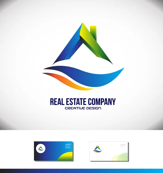 Real estate house roof logo — Stock Vector