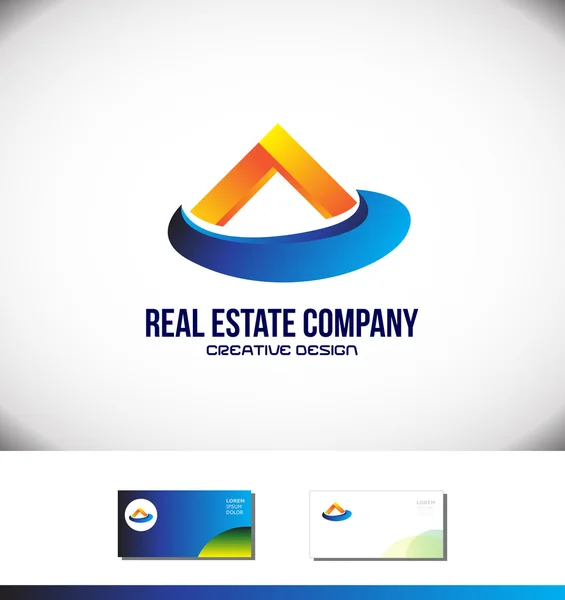 Arancione blu casa immobiliare logo — Vettoriale Stock