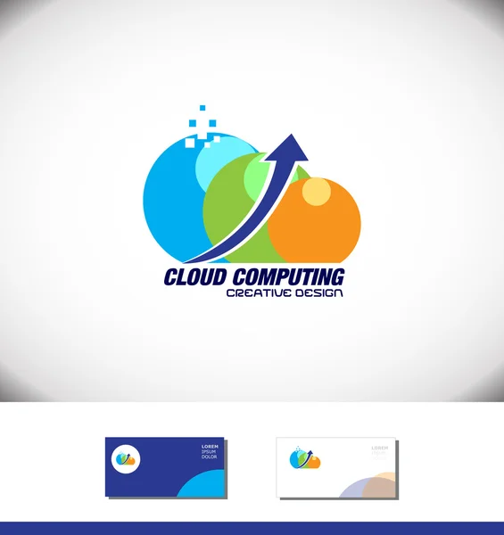 Cloud computing arrow logo — Stock vektor