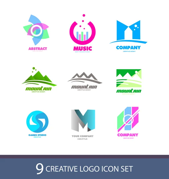 Set icona logo creativo — Vettoriale Stock