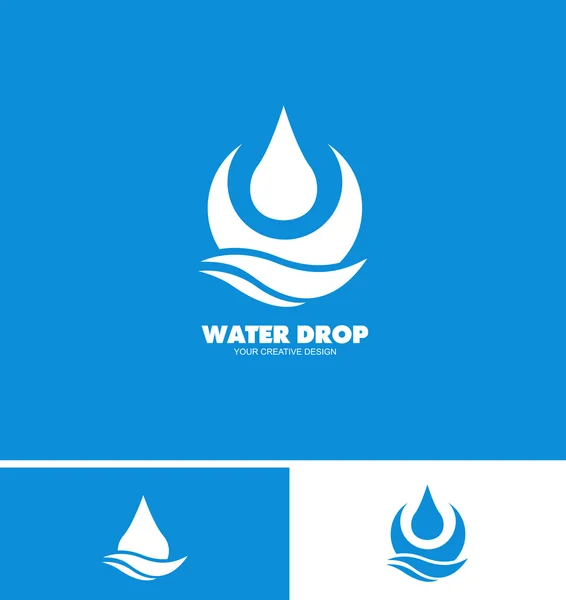Gota de agua gotita logotipo icono — Archivo Imágenes Vectoriales