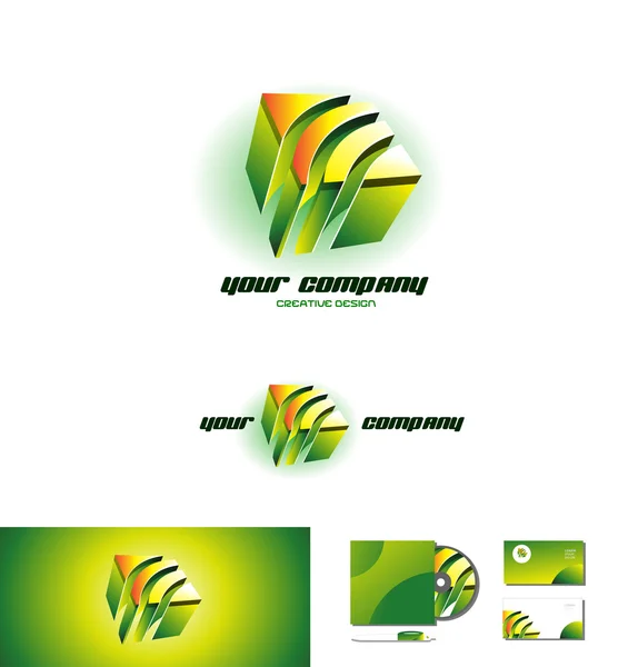 Логотип корпоративного куба — стоковый вектор