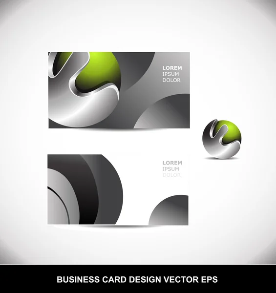 Green metal sphere business card vector design template eps Royalty Free Stock Illustrations
