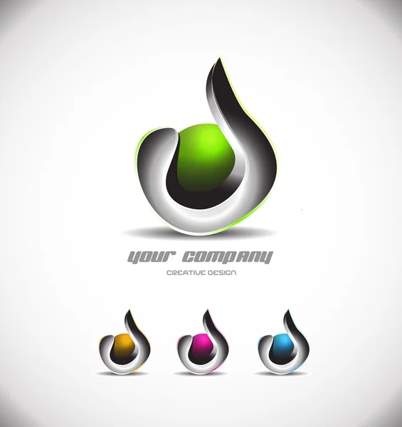 Signo abstracto 3d logo design negocios corporativos — Vector de stock