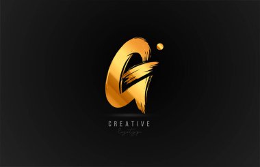 Altın ya da altın rengi G alfabesi harfli logo simgesi. Şirket ve iş için lüks marka tasarımı