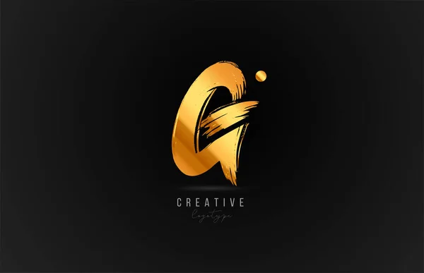 Altın Altın Rengi Alfabesi Harfli Logo Simgesi Şirket Için Lüks — Stok Vektör