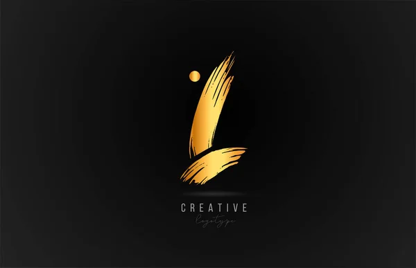 Alphabet Letter Logo Icon Gold Golden Color Luxury Brand Design — Stock Vector