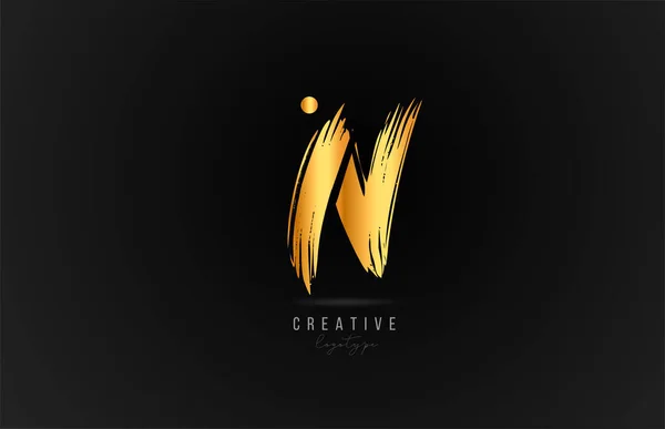 Lettre Alphabet Icône Logo Couleur Dorée Design Marque Luxe Pour — Image vectorielle