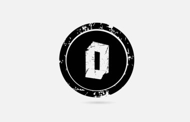 Klasik O alfabe harfi simge şablonu siyah ve beyaz. İş ve şirket için yaratıcı tasarım 