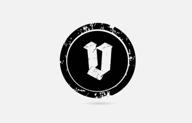 Siyah beyaz V alfabe harfli simge şablonu. İş ve şirket için yaratıcı tasarım 