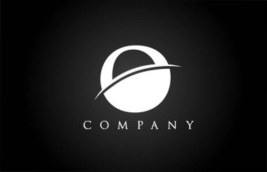 Şirket için siyah beyaz O alfabe harf simgesi simgesi. İş ve şirket için basit bir salto tasarımı