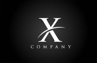 Şirket için siyah beyaz X harfli alfabe simgesi. İş ve şirket için basit bir salto tasarımı