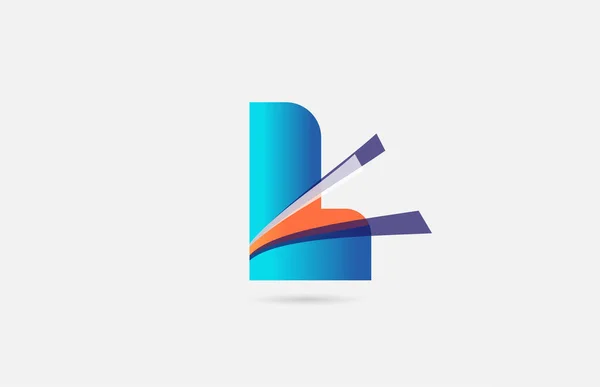 Ligne Orange Bleu Lettre Alphabet Logo Icône Pour Entreprise Conception — Image vectorielle
