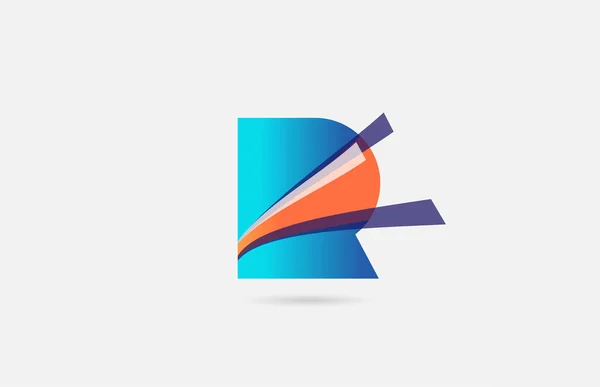 Lijn Oranje Blauw Alfabet Letter Logo Pictogram Voor Bedrijf Creatief — Stockvector