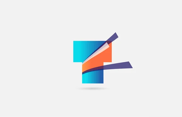 Linha Laranja Azul Alfabeto Letra Logotipo Ícone Para Empresa Design —  Vetores de Stock
