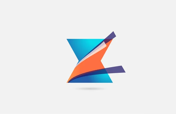 Ligne Orange Bleu Lettre Alphabet Logo Icône Pour Entreprise Conception — Image vectorielle