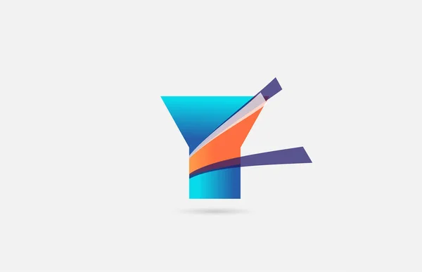 Línea Naranja Azul Alfabeto Letra Icono Del Logotipo Para Empresa — Archivo Imágenes Vectoriales
