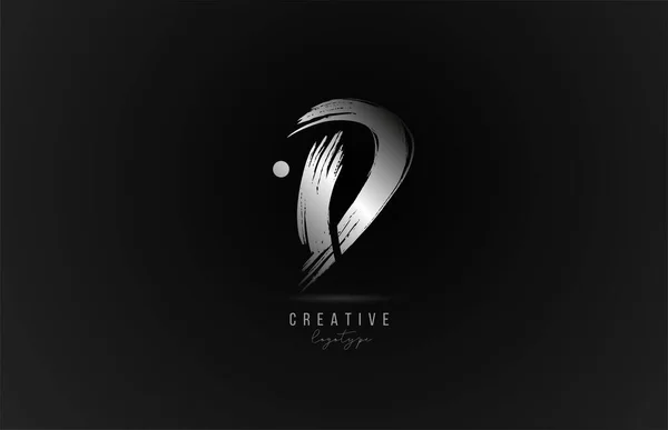 Значок Логотипу Срібної Літери Металевому Кольорі Дизайн Металевого Бренду Компанії — стоковий вектор