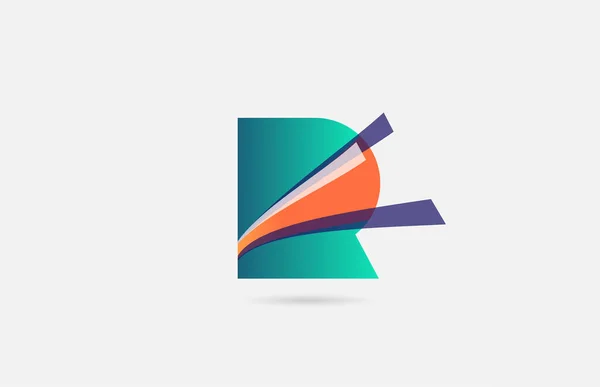 Rアルファベット文字のロゴアイコンテンプレート オレンジグリーンのビジネスや会社のための創造的なラインデザイン — ストックベクタ