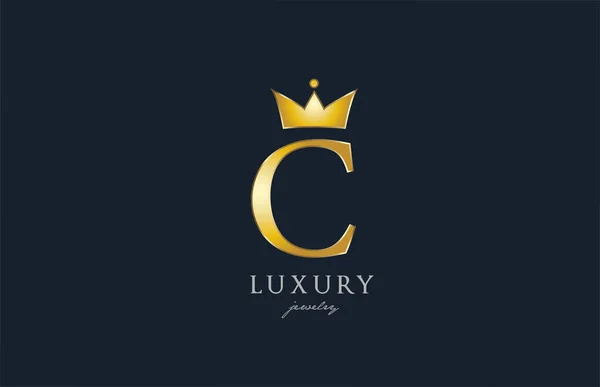 Bijoux Lettre Alphabet Icône Logo Design Créatif Avec Couronne Royale — Image vectorielle