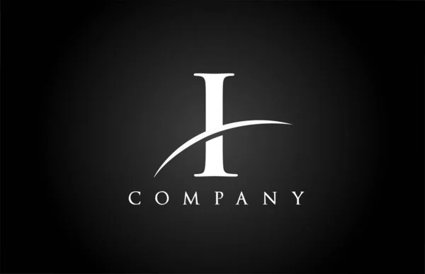 Noir Blanc Lettre Alphabet Logo Icône Pour Entreprise Design Swoosh — Image vectorielle
