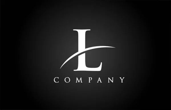 Preto Branco Alfabeto Letra Logotipo Ícone Para Empresa Design Swoosh — Vetor de Stock