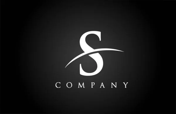 Black White Alphabet Letter Logo Icon Company Simple Swoosh Design — Stock Vector