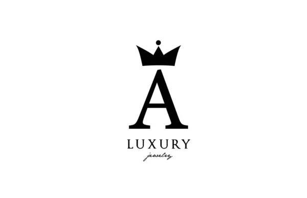 Alphabet Letter Logo Icon Black White Color Creative Design King — Stock Vector