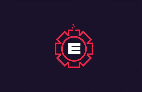 Geometrický Květ Abeceda Písmeno Logo Ikona Červené Barvě Tvůrčí Abstraktní — Stockový vektor
