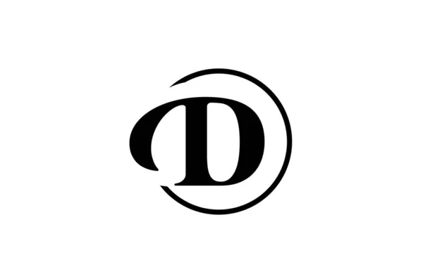Alfabeto Letra Logotipo Ícone Cor Preto Branco Simples Design Círculo — Vetor de Stock