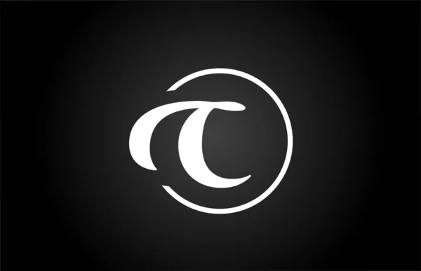 Піктограма Логотипу Літери Чорно Білого Кольору Простий Креативний Дизайн Кола — стоковий вектор