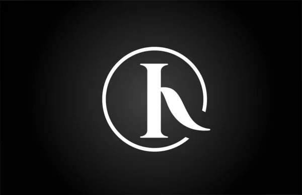 Alfabeto Letra Logotipo Ícone Cor Preto Branco Design Círculo Simples —  Vetores de Stock