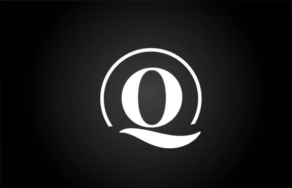 Q字母表标识图标为黑白色 公司和企业的简单创新的循环设计 — 图库矢量图片
