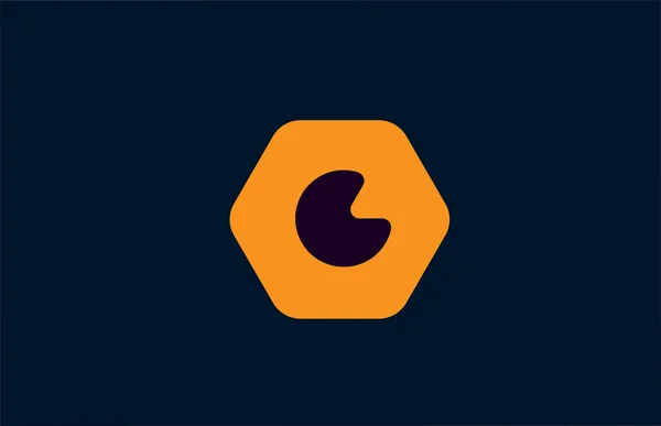 幾何学的なGアルファベット文字のロゴアイコンテンプレート 会社やビジネスのための六角形オレンジのデザイン — ストックベクタ