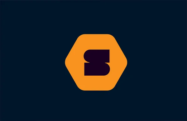 Geometric Alphabet Letter Icon Template Шестиугольник Оранжевый Дизайн Компании Бизнеса — стоковый вектор
