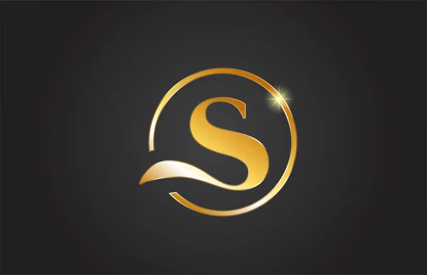 Goldenes Buchstaben Logo Symbol Gelber Und Schwarzer Farbe Einfaches Und — Stockvektor