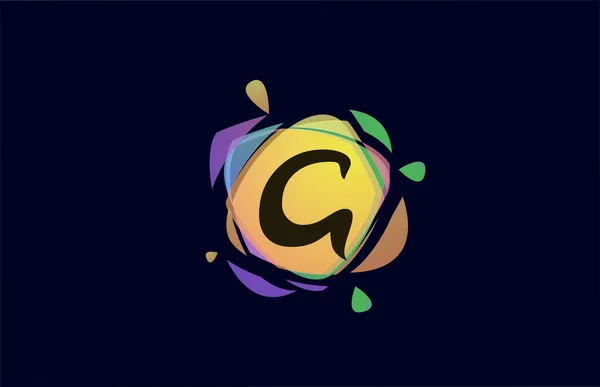 Colorido Alfabeto Letra Logotipo Icono Plantilla Diseño Salpicaduras Rotas Colores — Archivo Imágenes Vectoriales