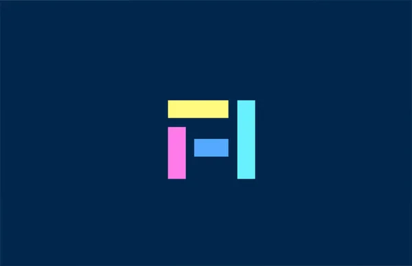 Une Icône Logo Lettre Alphabet Lignes Géométriques Colorées Conception Colorée — Image vectorielle