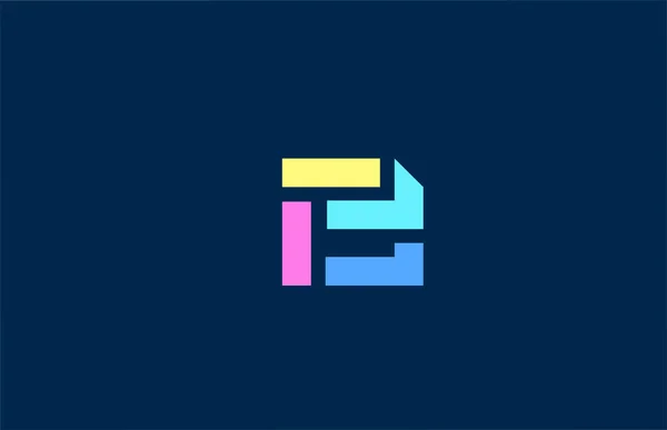 Alfabeto Letra Logotipo Ícone Linhas Geométricas Coloridas Design Colorido Simples —  Vetores de Stock