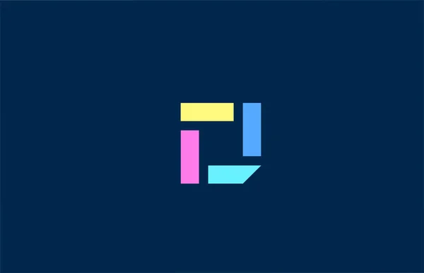 Піктограма Логотипу Літери Барвистих Геометричних Лініях Простий Креативний Кольоровий Дизайн — стоковий вектор