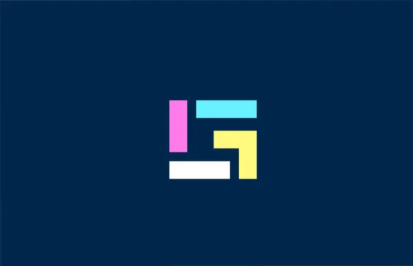 Alfabeto Letra Logotipo Ícone Linhas Geométricas Coloridas Design Colorido Simples — Vetor de Stock