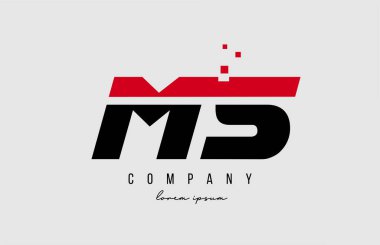 Bayan M 'nin alfabe harfi logo kombinasyonu kırmızı ve siyah renkte. İş ve şirket için yaratıcı simge tasarımı 