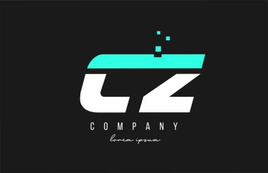 cz c z alfabe harfi logo kombinasyonu mavi ve beyaz renkte. İş için yaratıcı simge tasarımı