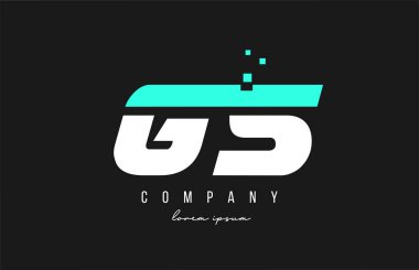 Gs G 'nin alfabe harfi logo kombinasyonu mavi ve beyaz. İş için yaratıcı simge tasarımı