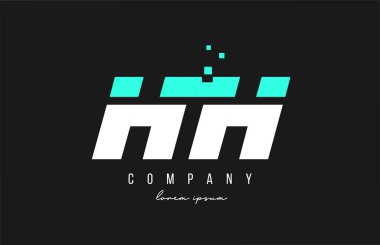 Mavi ve beyaz renkte harf logosu kombinasyonu. İş için yaratıcı simge tasarımı