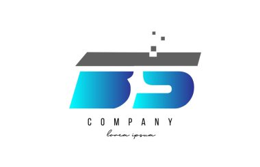 BS B S alfabe harfi logo kombinasyonu mavi ve gri renkte. İş için yaratıcı simge tasarımı