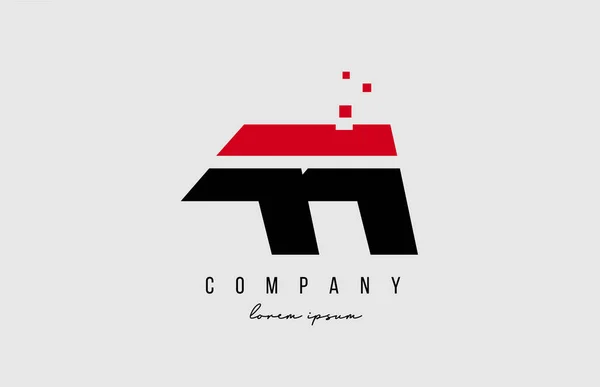 Alphabet Letter Logo Combination Red Black Color Creative Icon Design — Stock Vector