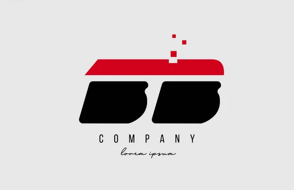 Alphabet Lettre Logo Combinaison Rouge Noir Conception Icône Créative Pour — Image vectorielle