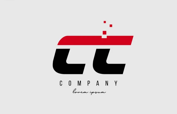 Alphabet Lettre Logo Combinaison Rouge Noir Conception Icône Créative Pour — Image vectorielle