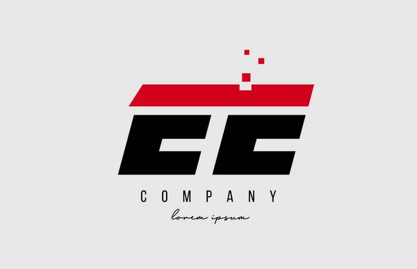 Alfabeto Combinação Logotipo Letra Cor Vermelha Preta Design Ícone Criativo —  Vetores de Stock